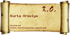 Kurta Orsolya névjegykártya